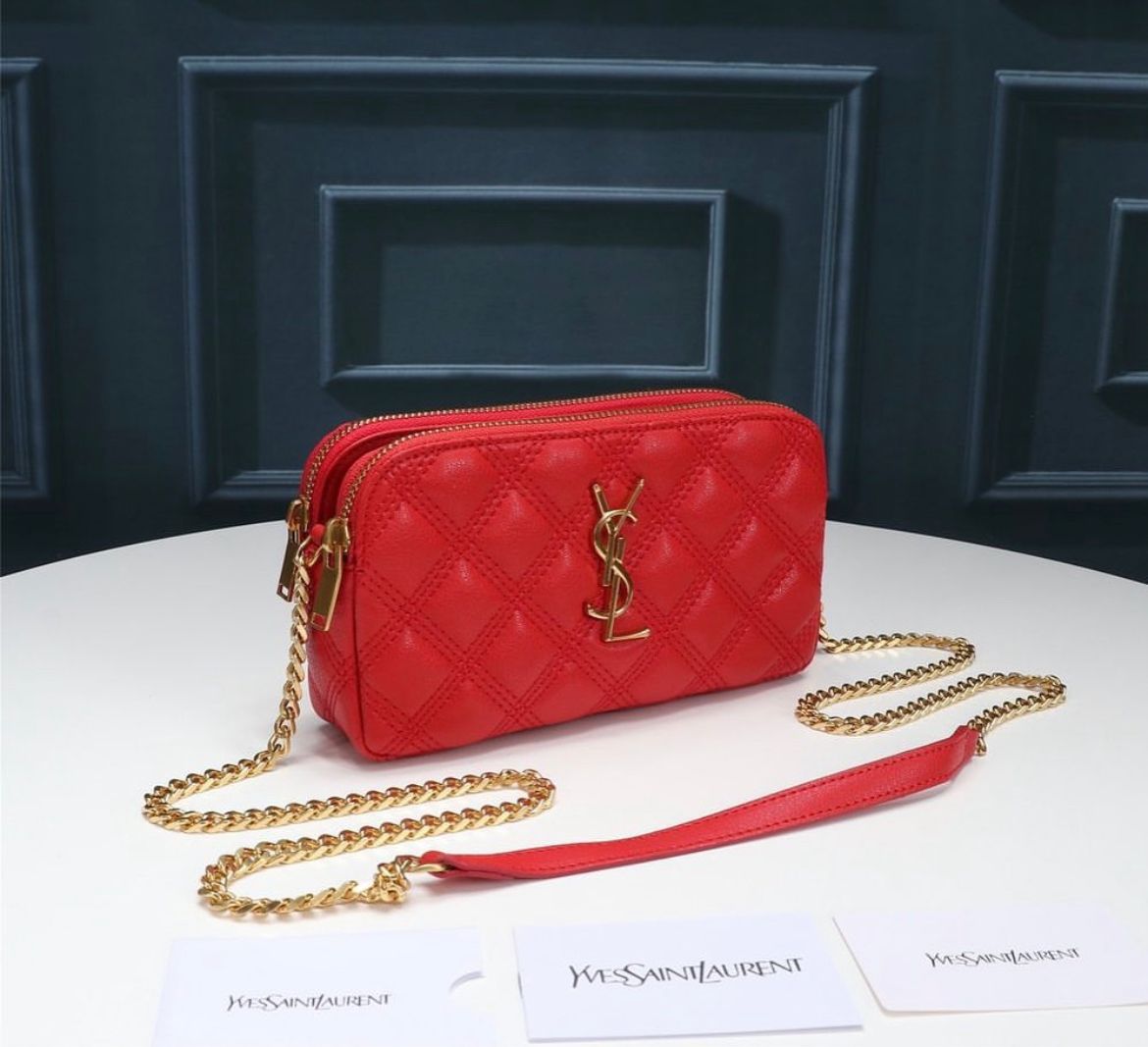 YSL borsa in matelasse rossa